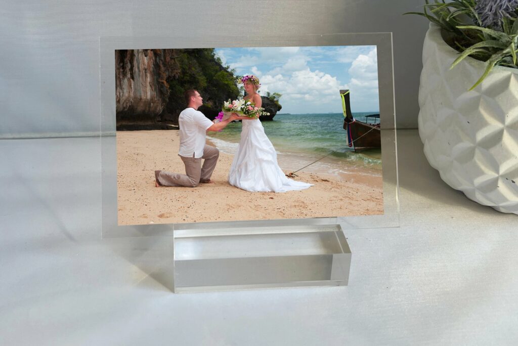 Acrylic Block Frame Elevate Wedding Photo Display